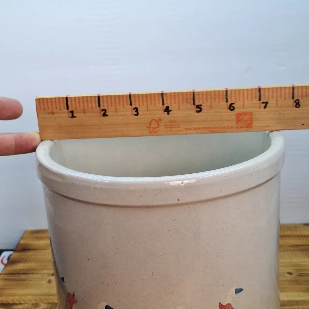 Vtg Robinson Ransbottom 1 Gallon Goose Blue Crown Stoneware Crock Hand Painted